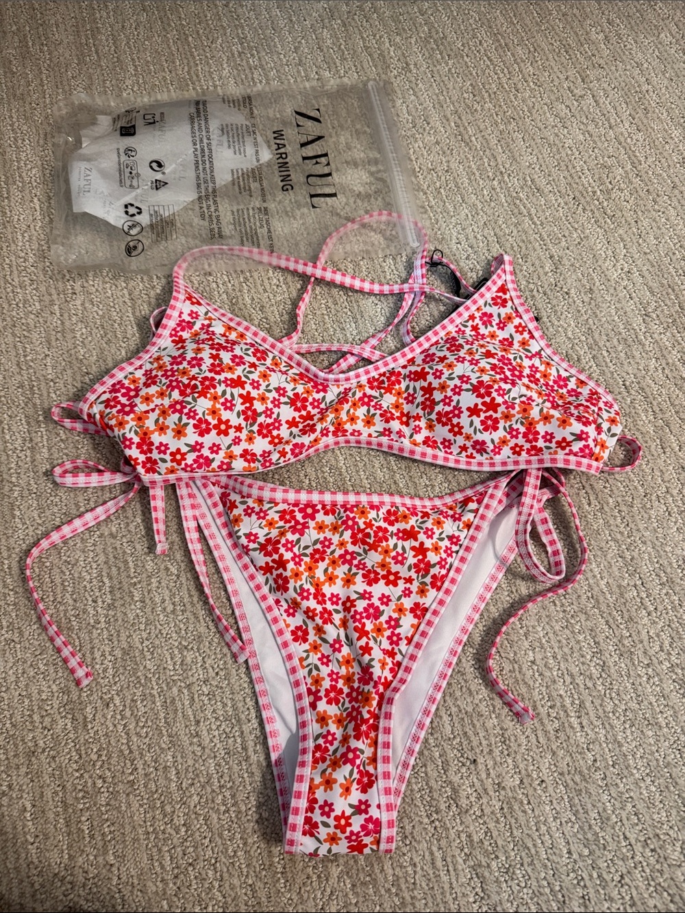 Size small ZAFUL floral bikini